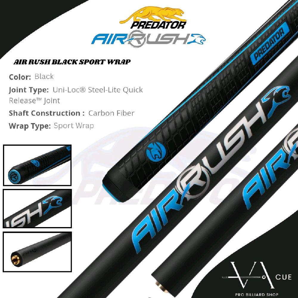 Predator Air Rush Black Sport Wrap - Stik Billiard Predator Air Rush Black Sport Wrap