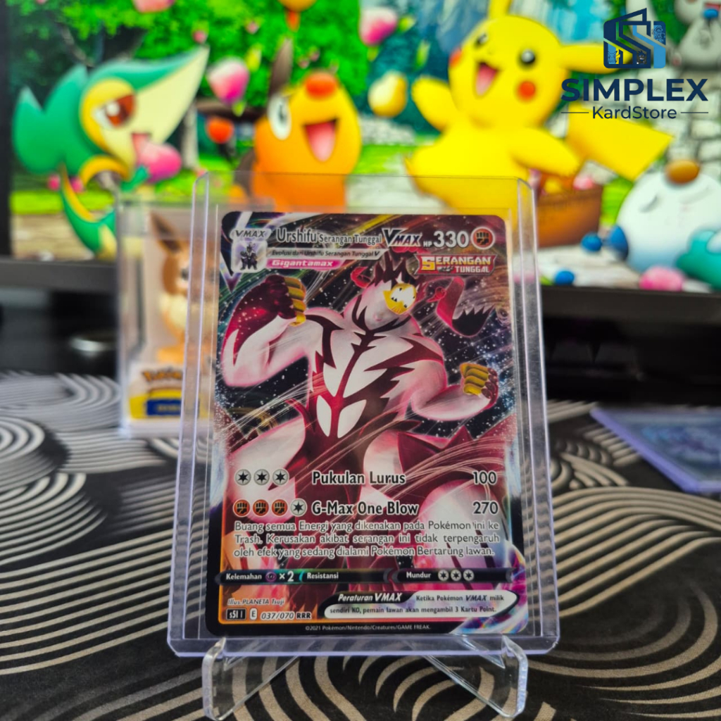 Urshifu serangan tunggal Vmax 037/070 RRR TCG Pokemon Indonesia
