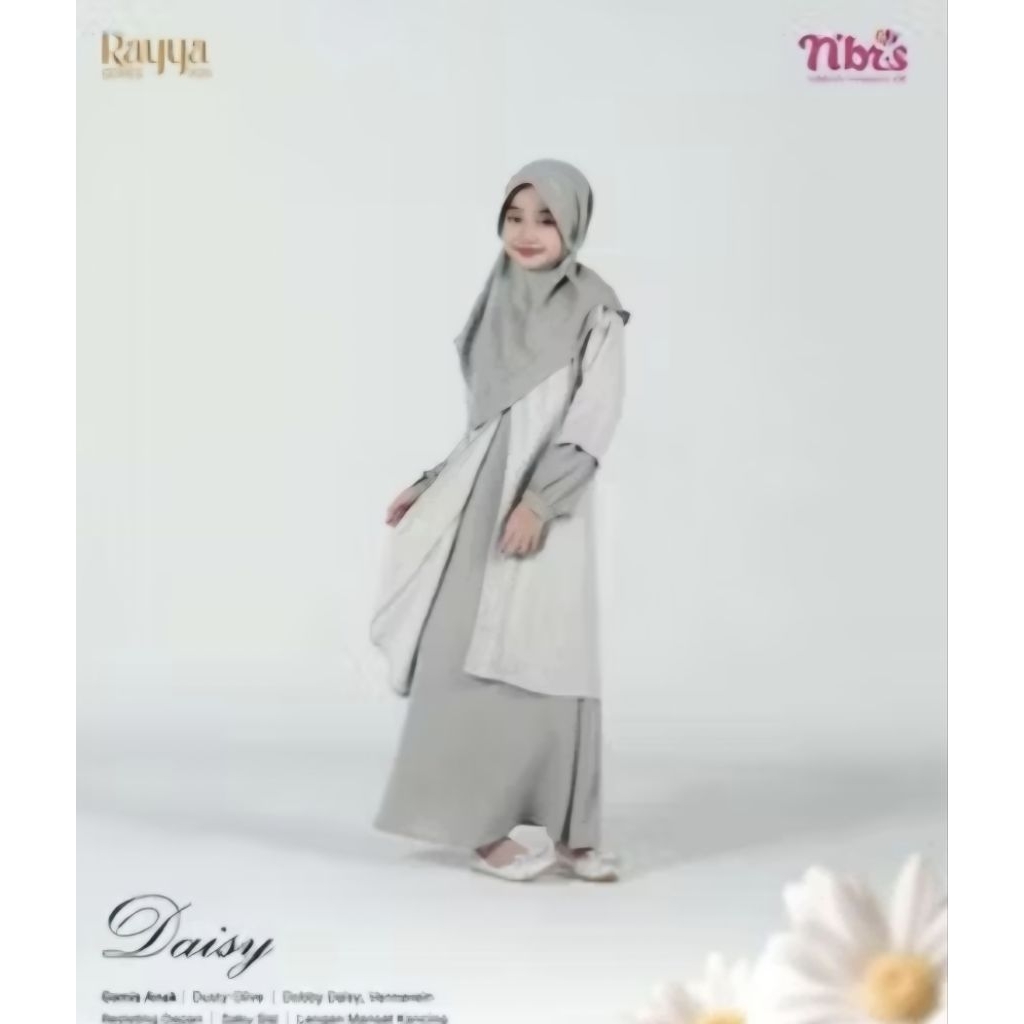 Gamis Nibras Daisy Olive  P9  LD 76