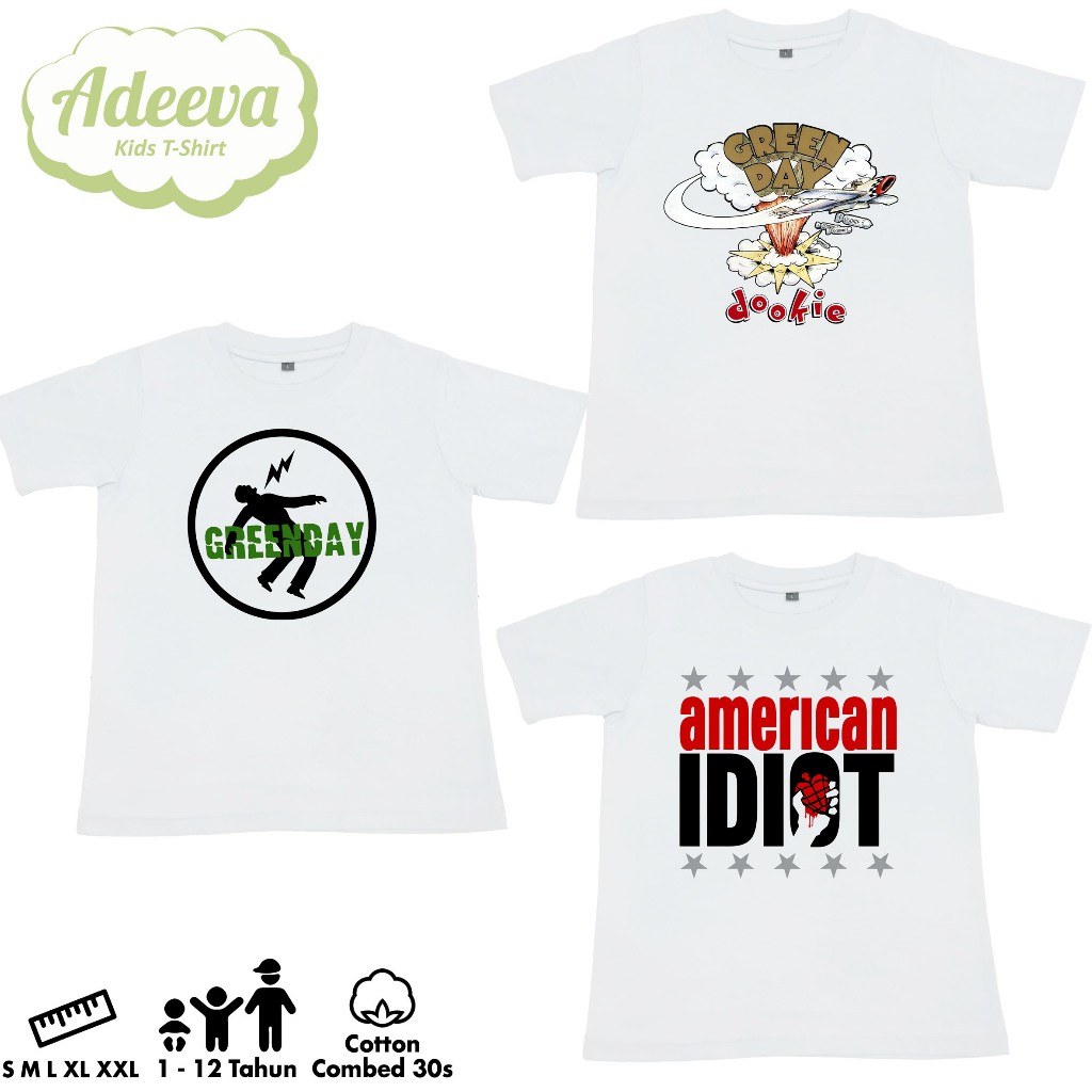 Kaos Band Anak Green Day Tshirt Kids Baju Musik Greenday Premium