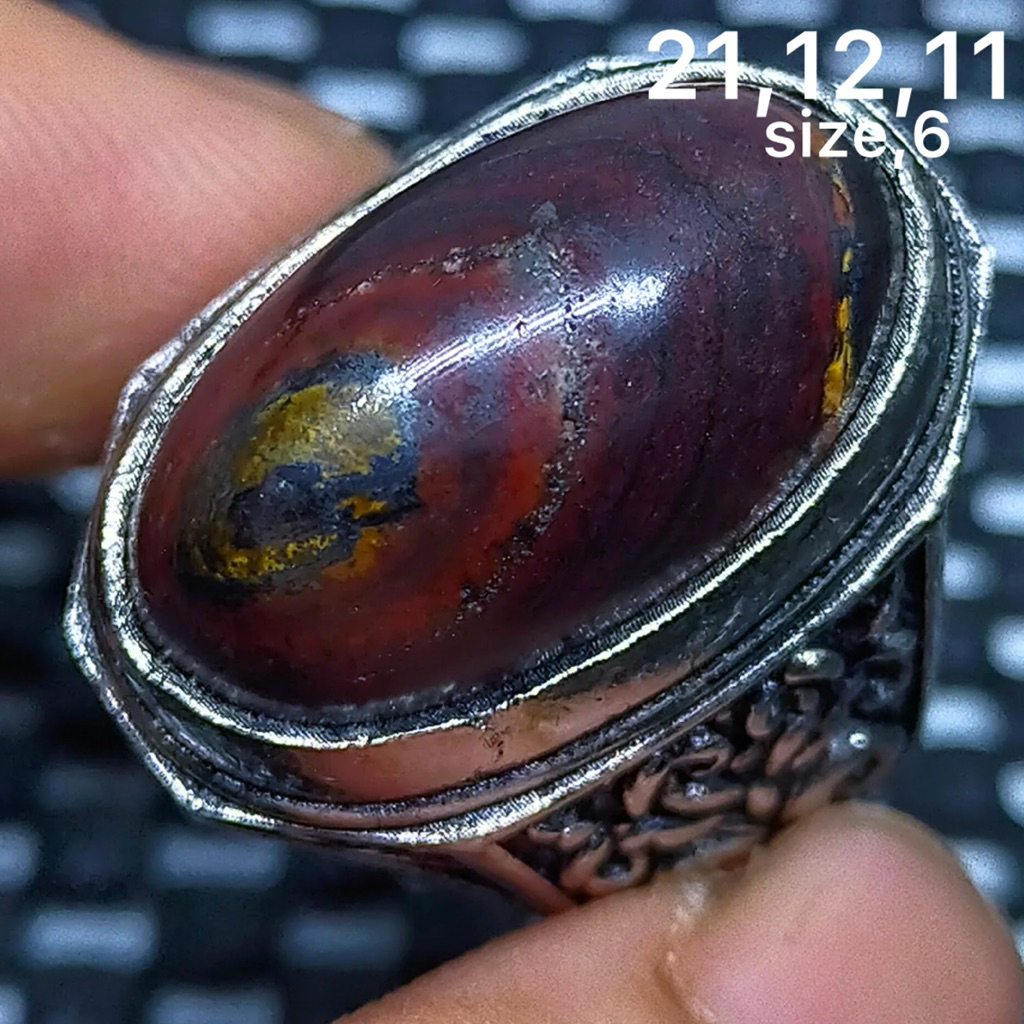 cincin batu akik asli pancawarna antik top hq natural (asli alam)