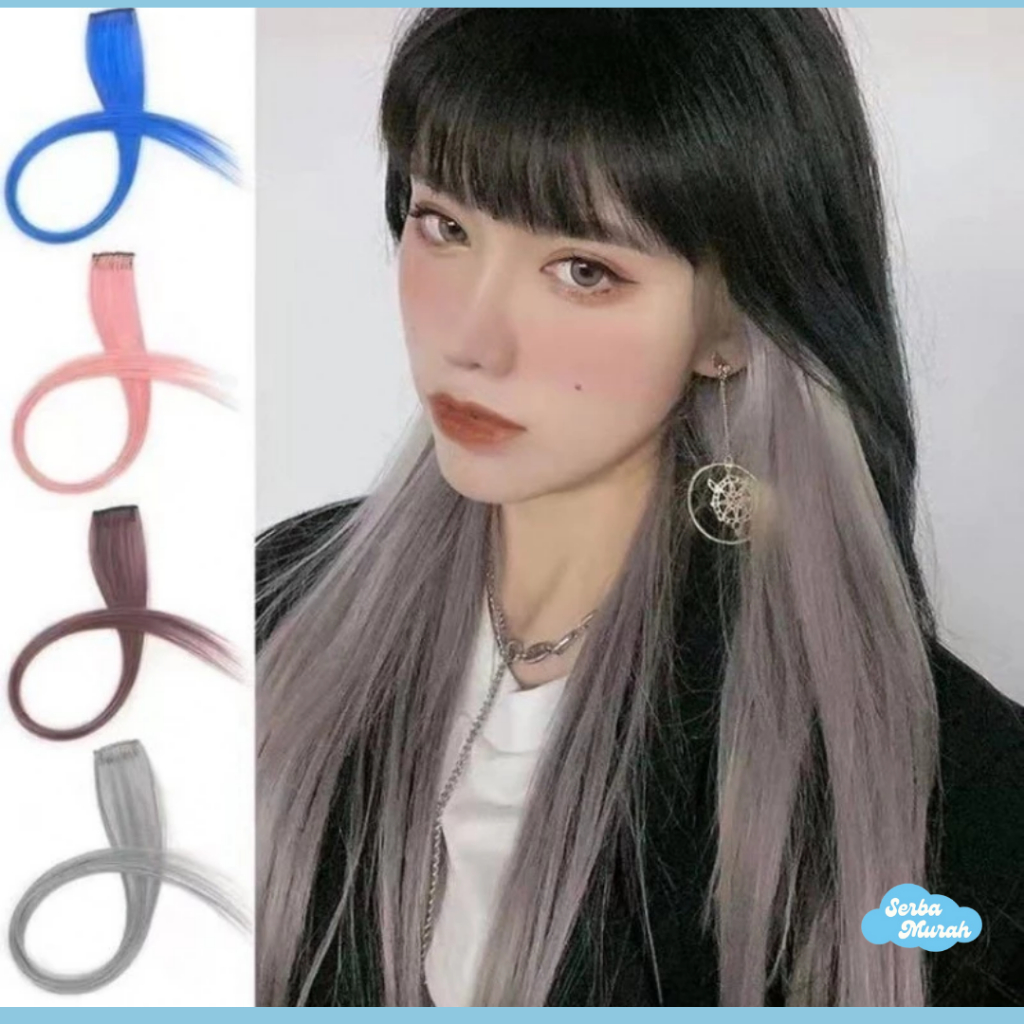 HAIR CLIP EXTENSION PREMIUM HIGHLIGHT RAMBUT SAMBUNG OMBRE WARNA WARNI