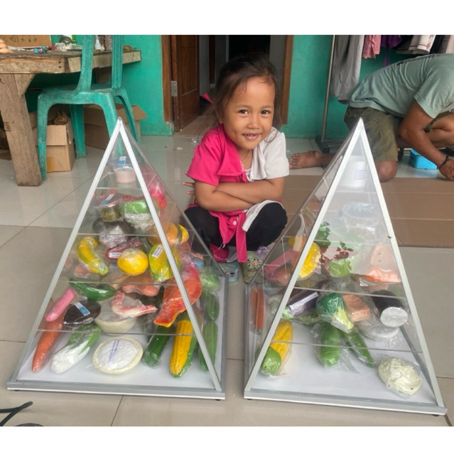 PIRAMIDA FOOD MODEL 26 ITEM / MANIKIN FOOD MODEL PIRAMIDA / 4 SEHAT 5 SEMPURNA