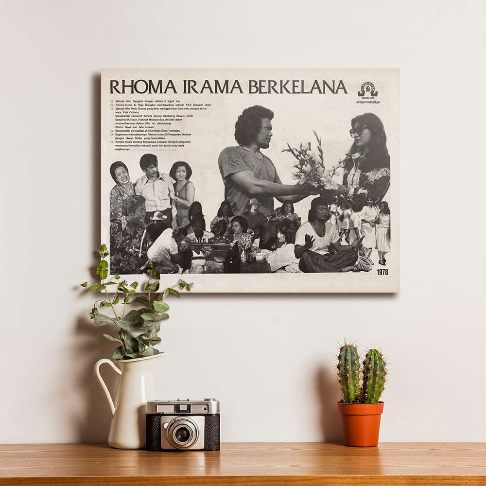 Poster Rhoma Irama Berkelana Film Indonesia Dekorasi Hiasan Pajangan Dinding
