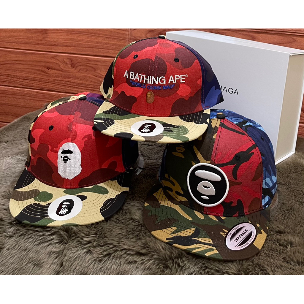 Topi snapback bape loreng camo