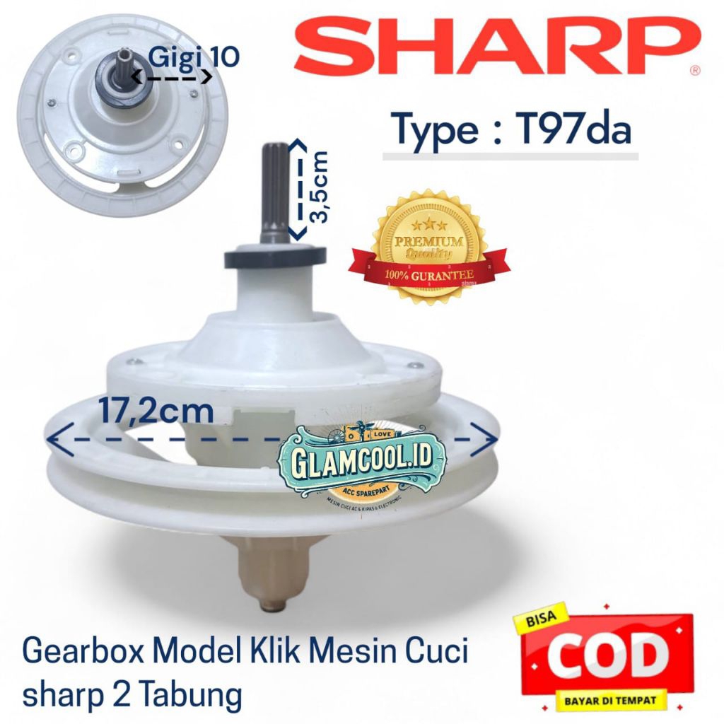 ES-T77DA GEARBOX GEARBOEX MESIN CUCI SHARP 2 TABUNG ES T77 DA