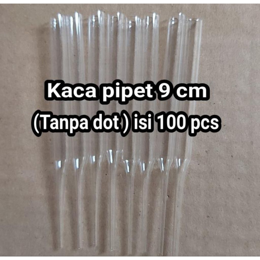 Pipet Tetes kaca 9cm pipet tetes Sedot Cairan Laboratorium box isi 100