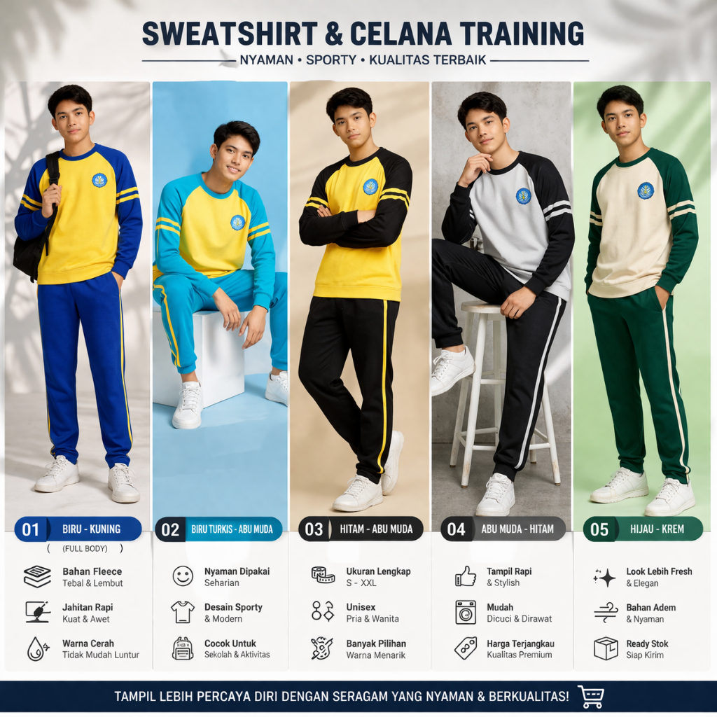 Setelan baju kaos olahraga anak SMP / seragam baju olahraga anak sekolah  SMP