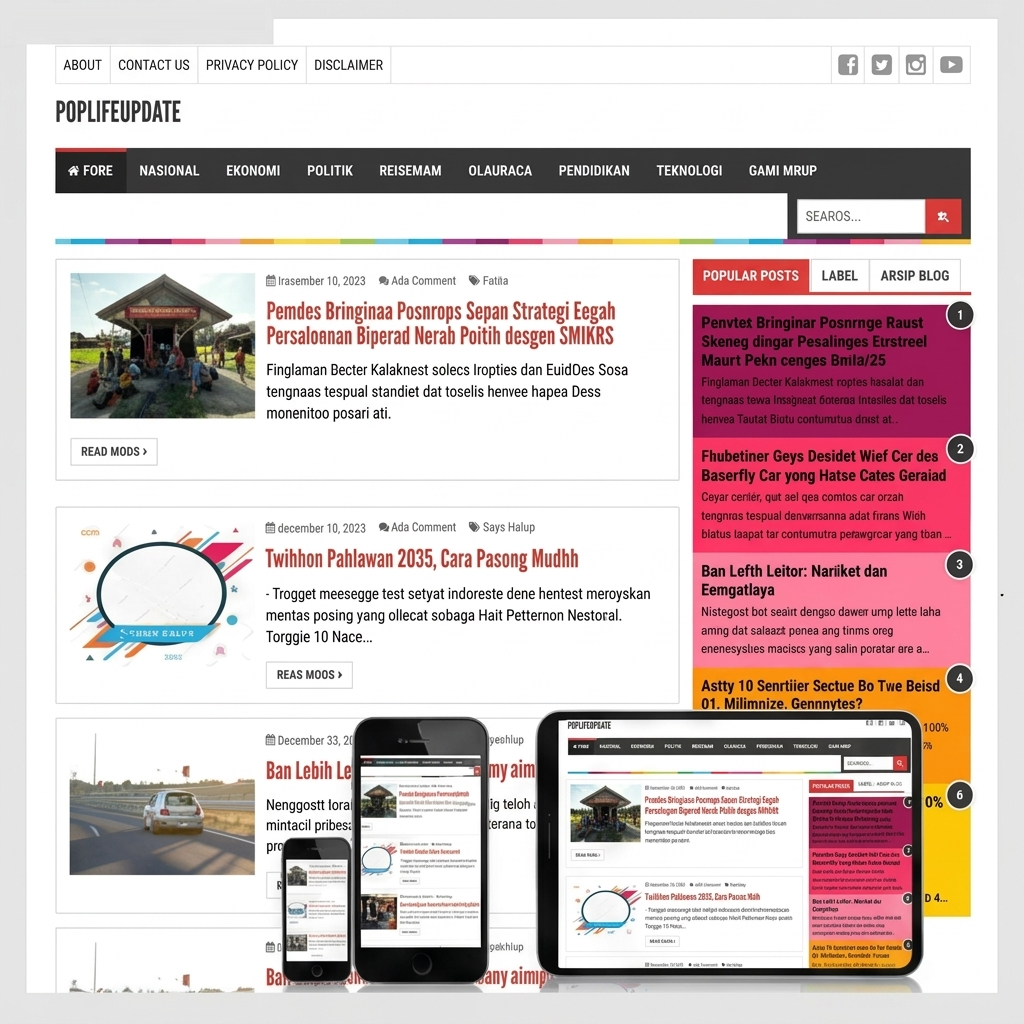Website Berita Profesional Siap Monetisasi AdSense Blogger Premium