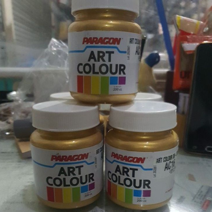 CAT EMAS POSTER KAIN GABUS SPON DEKORASI KERTAS PATUNG STEROFOAM ORNAMEN GOLD PARAGON ART COLOUR