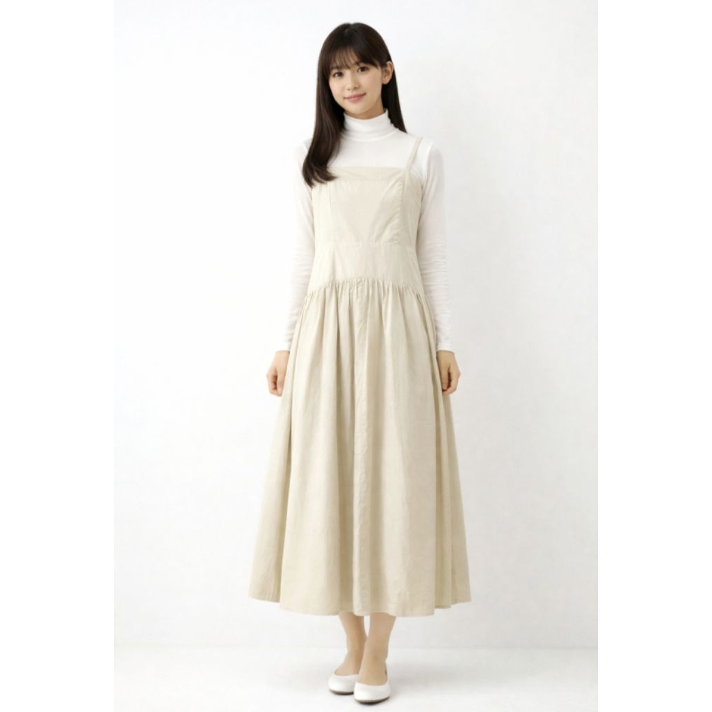 Dress SIMPLE VERA by Vera Wang Full Cotton Cream (L)