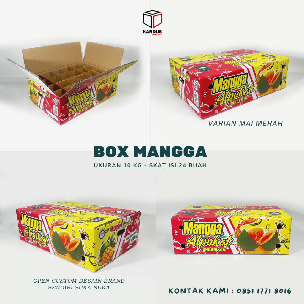 BOX BUAH MANGGA 10 KG + PARTISI SKAT ISI 24/ BOX BUAH MANGGA/MANGGA ALPUKAT/KARDUS MANGGA
