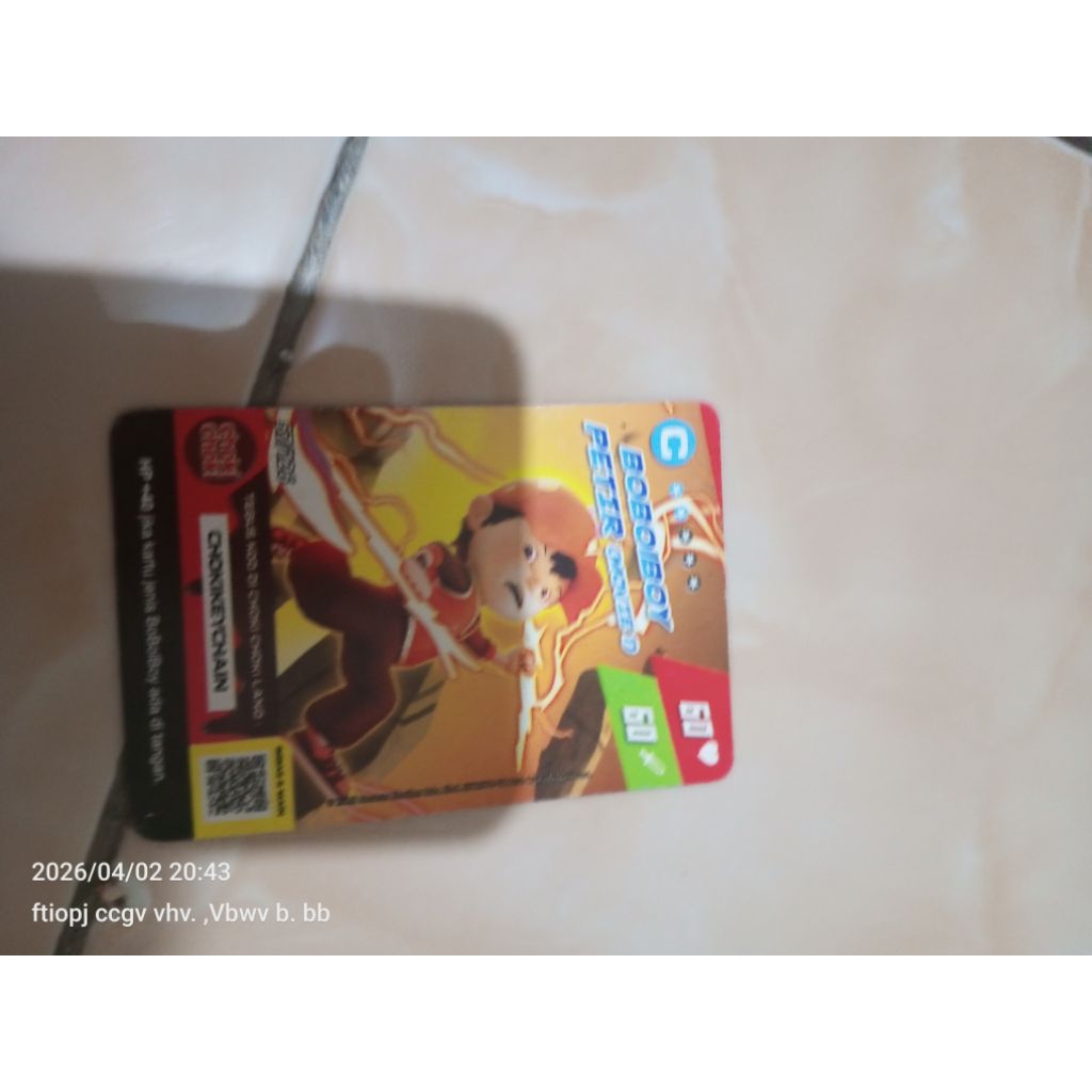 kartu Boboiboy Choki-choki