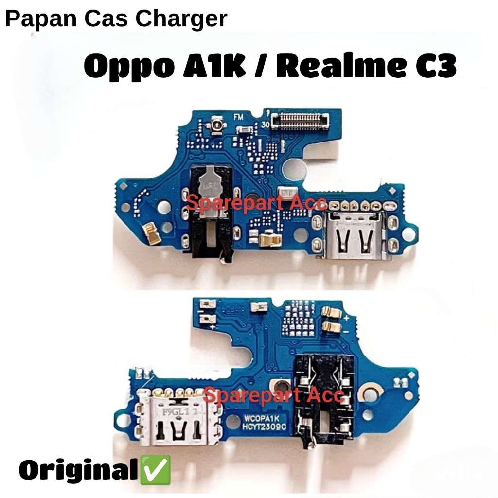 BOARD KONEKTOR PAPAN CAS OPPO A1K / REALME C3 PCB CONNECTOR CHARGER FULL IC ORIGINAL