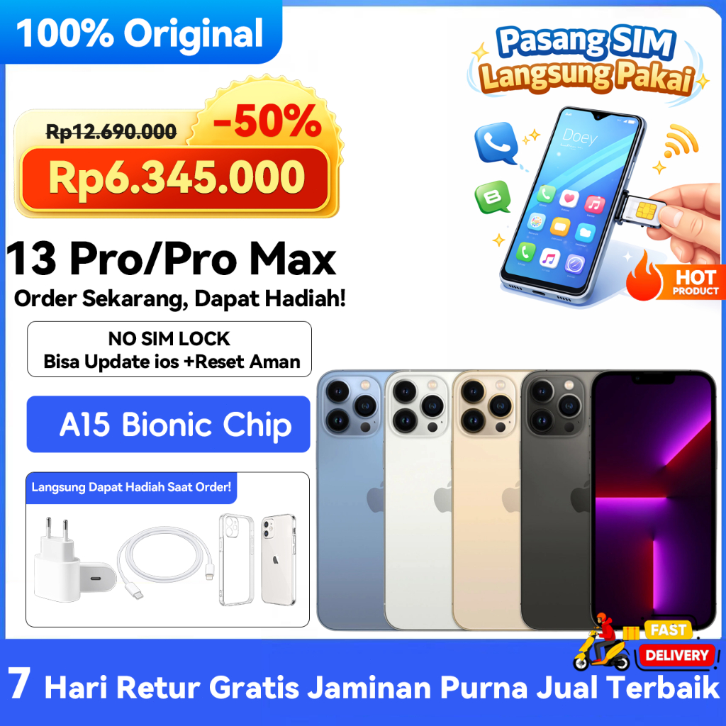 iPhone 13 Pro / 13 Pro Max Second Normal 13 Pro Max 128GB 256GB Inter 100% Original Kondisi Perfect