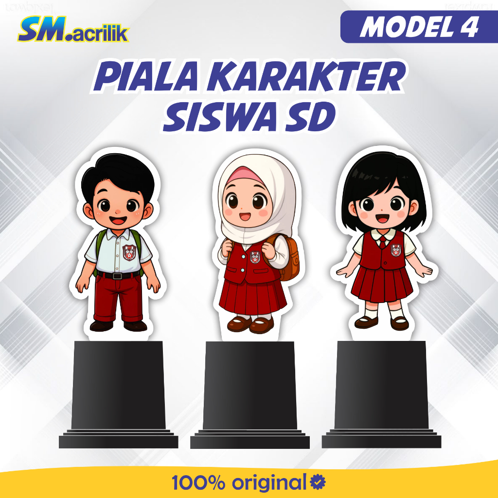 PIALA AKRILIK ANAK SD Model 4 | Piala Akrilik Kelulusan Sekolah - Piala Anak SD