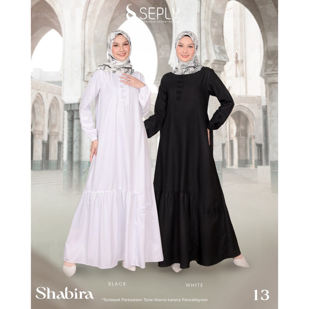 [SIAP KIRIM] GAMIS HITAM PUTIH POLOS || SHABIRA 13 SEPLY || GAMIS BAHAN KATUN MADINAH || GAMIS BAHAN