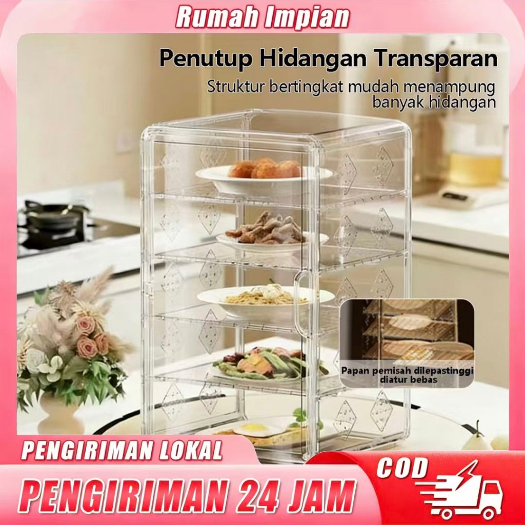 Rumah Impian . Tudung Saji Makanan Tudung Saji Rak Makanan Bahan Akrilik Premium Tudung Saji 3/4/5 S