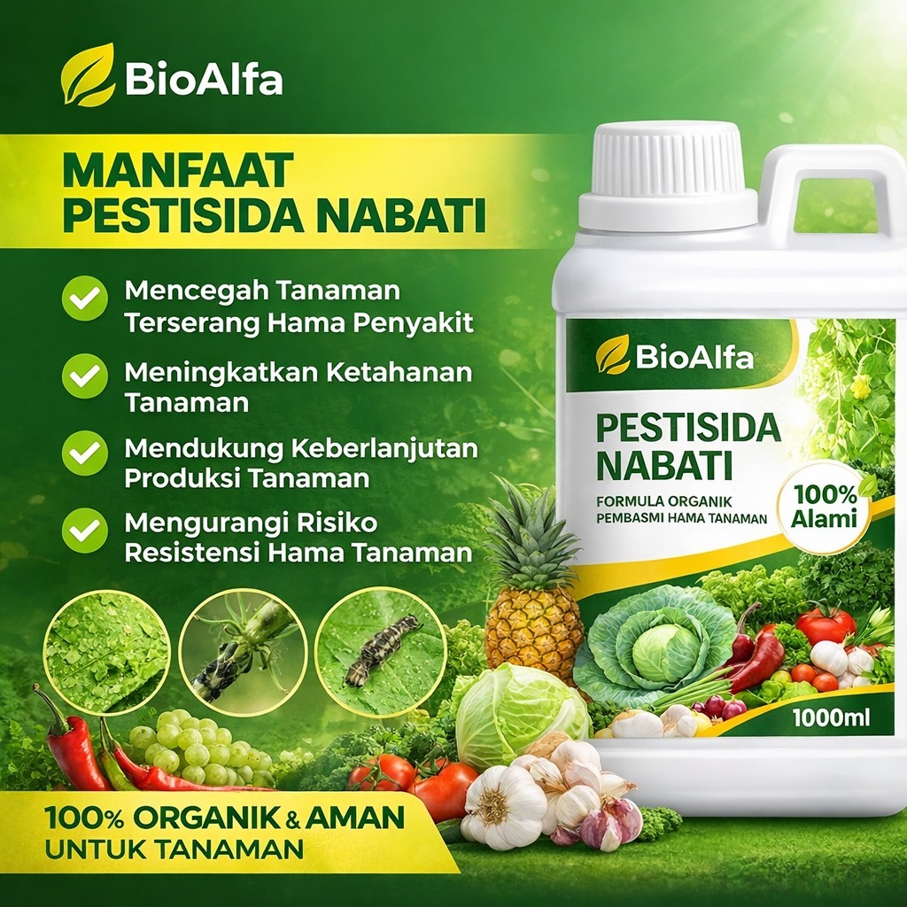 Bioalfa 250ml Pestisida Nabati Organik Pembasmi Hama Tanaman Padi Cabai Organik Formula