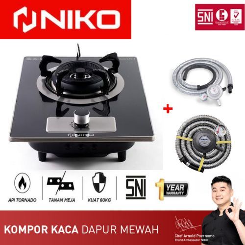 Kompor Gas Tanam Niko TITANIUM LITE SATU 1 Tungku Gas Stove Built In Hobs 2 in 1 Tanam & Meja LPG