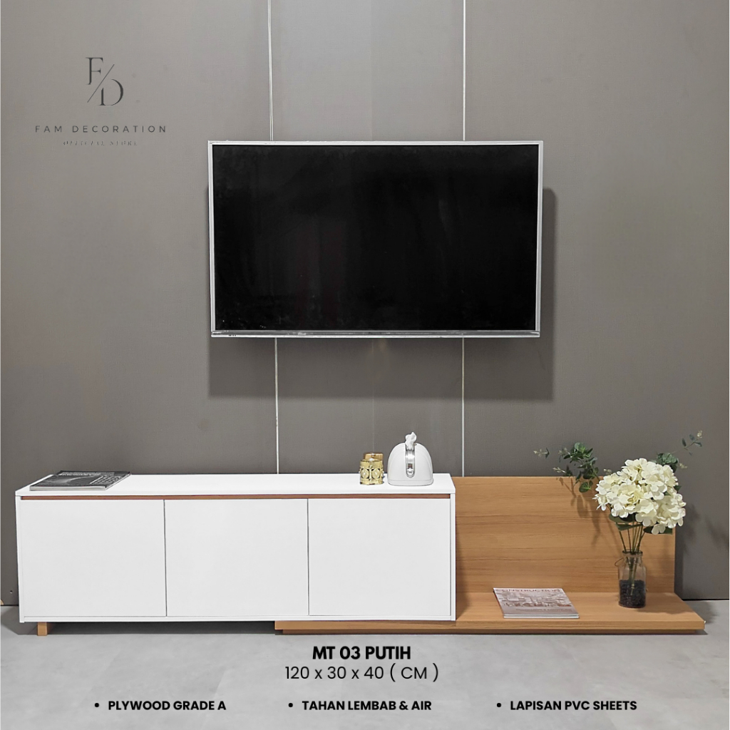 Meja TV  / Lemari TV Minimalis Modern - Rak TV Aesthetic Ruang Tamu