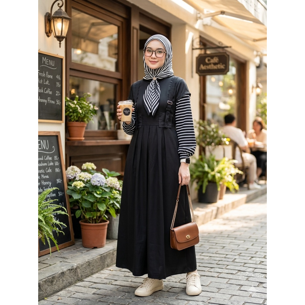 Dress gamis cantik wanita  kekinian ori Suraiya