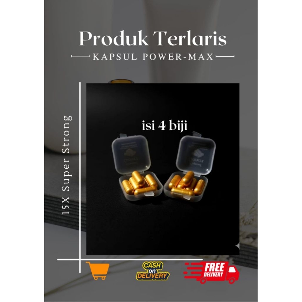 kapsul serbuk POWER-MAX gold di racik dengan ramuan alami khusus yang dapat membuat badan kuat