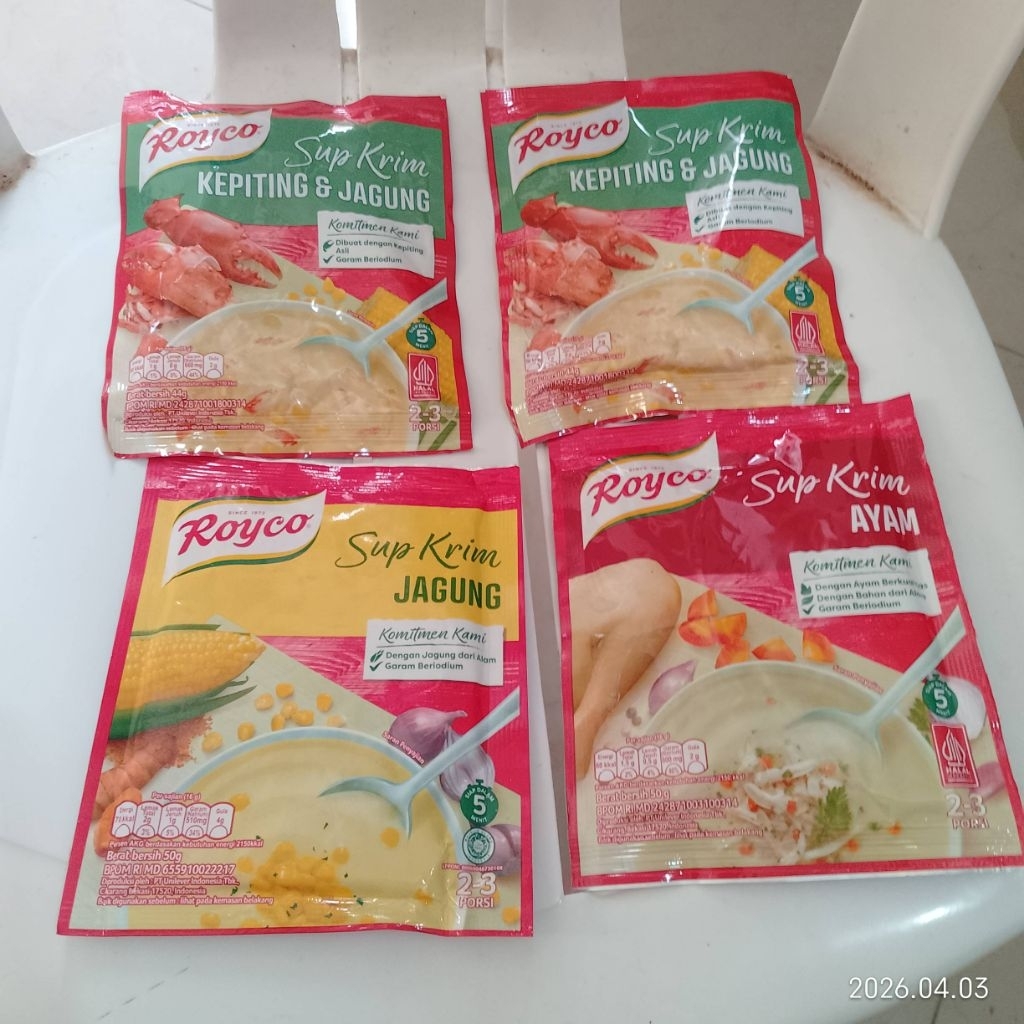 Sup Krim Royco Sup Krim Kepiting & Jagung Ayam 58gr Royco Corn Chicken Cream Soup 58gr Royco Cream S