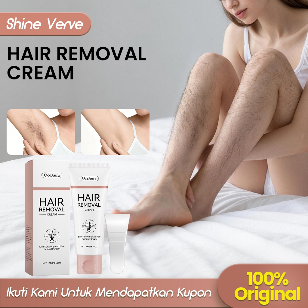 OceAura Hair Removal Cream 100g Perontok Bulu Permanen Cream  Tanpa Iritasi Krim Perontok Bulu Kemal