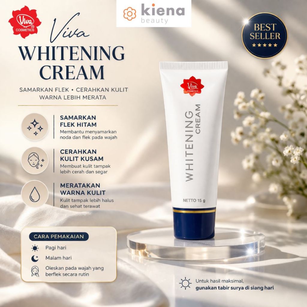 Viva Whitening Cream BPOM / krim pemutih / menghilangkan noda hitam serta flek pada wajah