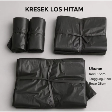 PLASTIK KANTONG KRESEK KILOAN SETENGAH KILO 500 grams WARNA HITAM KECIL SEDANG BESAR