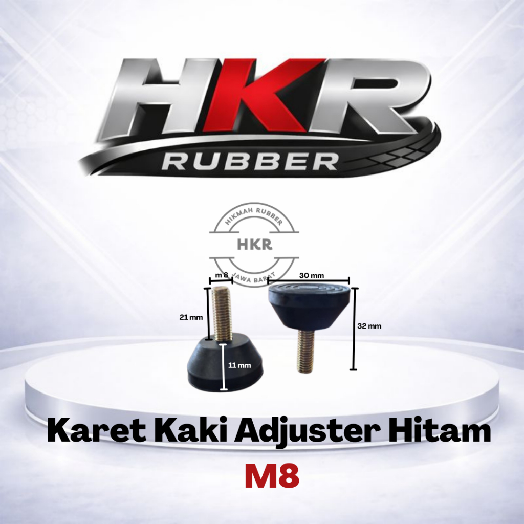 Karet Adjuster M8 Hitam / Kaki Meja Kursi Ulir M8 / Karet Furniture Anti Lecet & Anti Slip