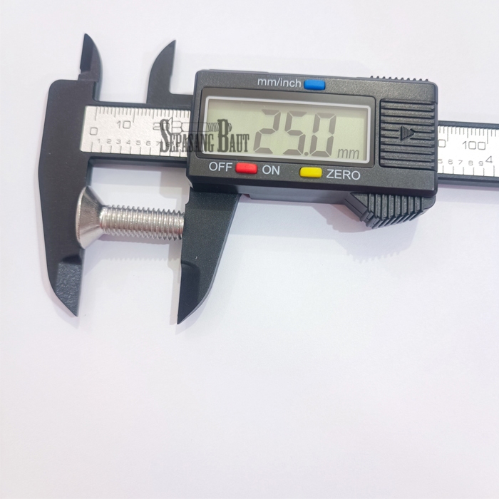 M8 x 25 Baut Countersunk L Verseng Stainless 304 M8x25