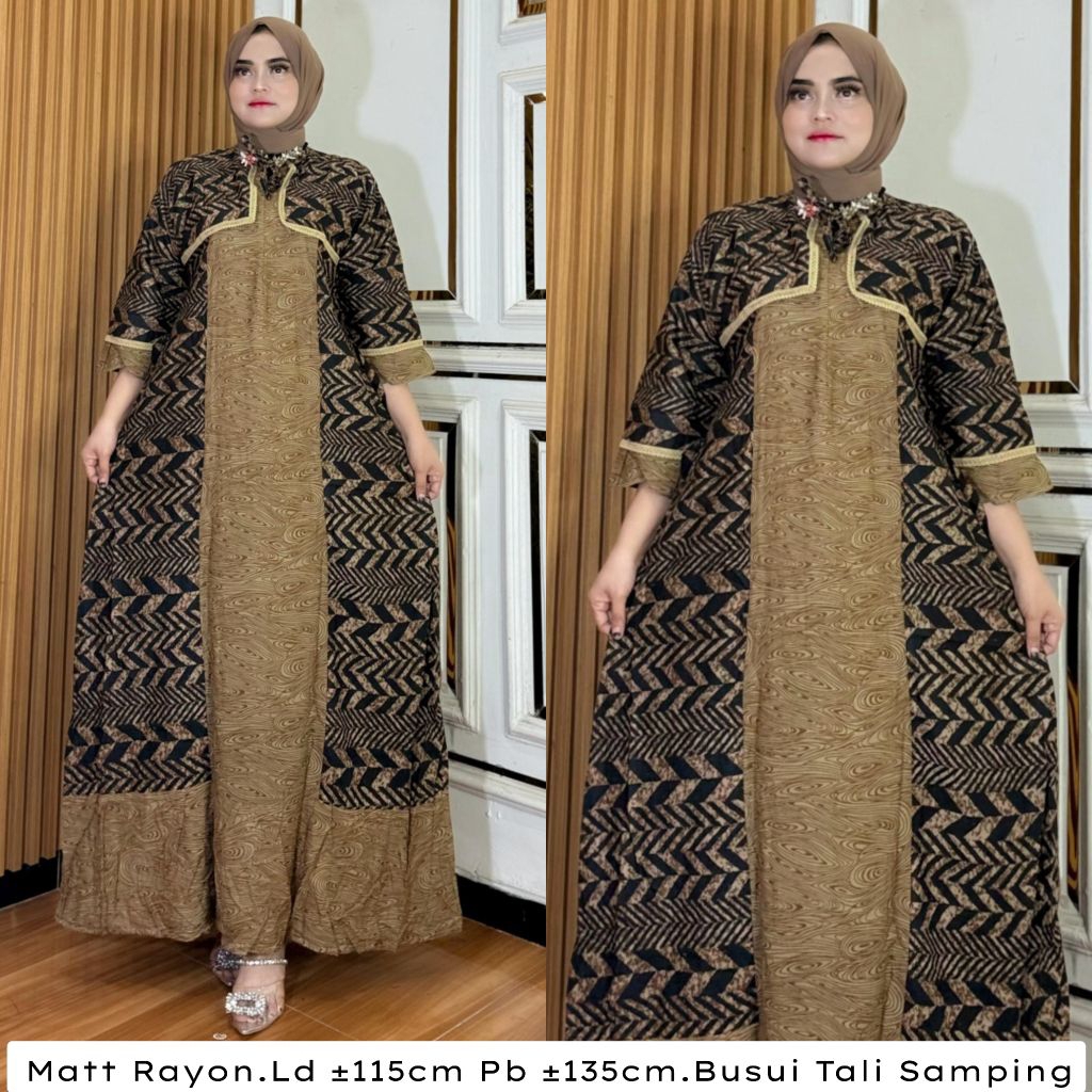 Gamis Jumbo Wanita Rayon Rompi Busui / Gamis Rayon  Jumbo Renda Rompi / Gamis Wanita Rompi Busui  Va