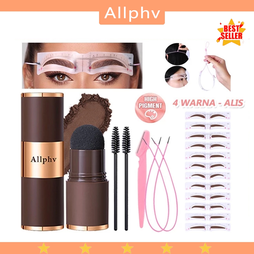 [BPOM] ALLPHV Eyebrow Kit - Paket Cetakan Alis Tali Karet Tempel Eyebrow Powder Kuas Sisir Alis Wate