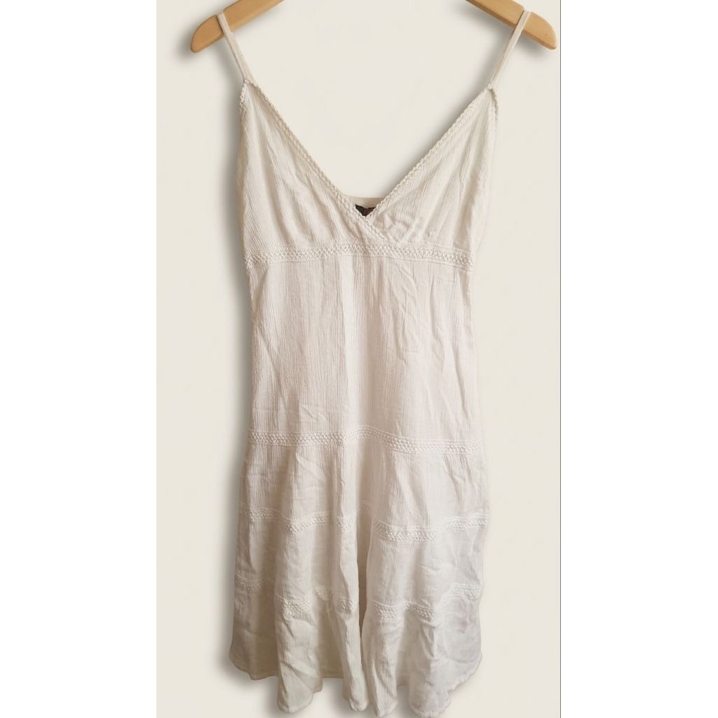 Dress putih summer dress wanita dress midi brand Aussie Caroline K Morgan