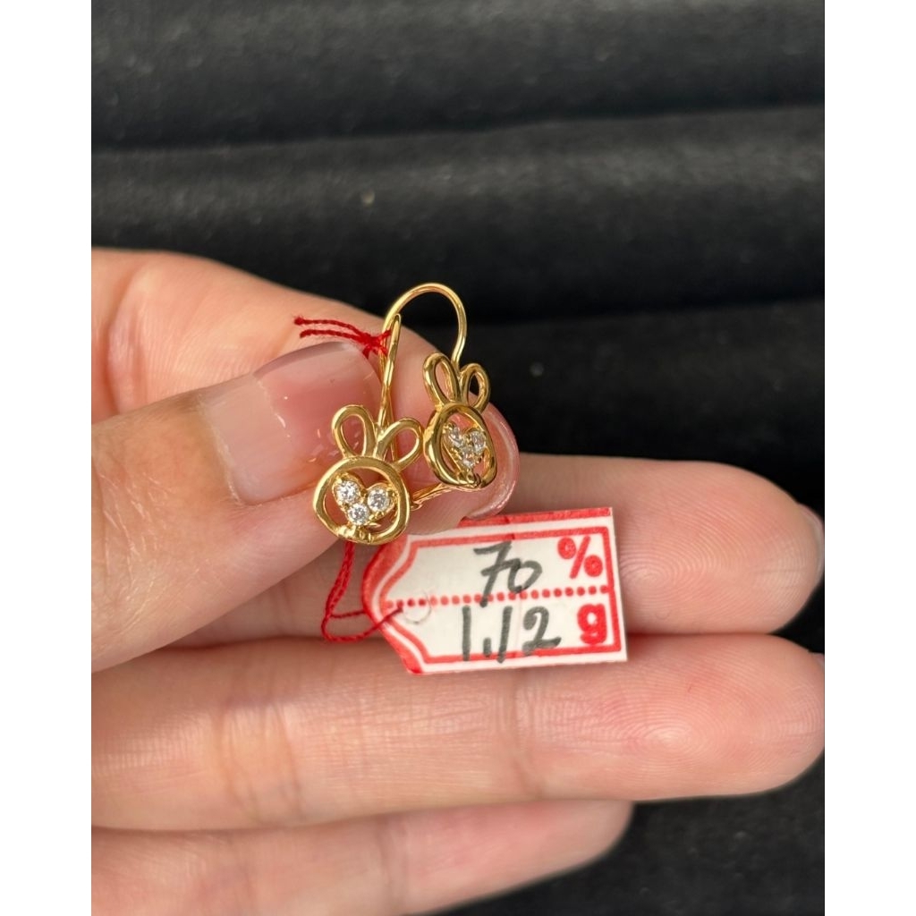 Anting emas 70 kelinci hati