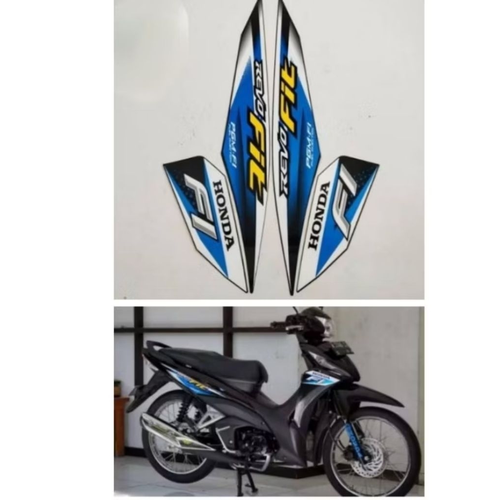 striping stiker Lis les decal orian standar motor Honda Revo fit tahun 2023 /2024 biru