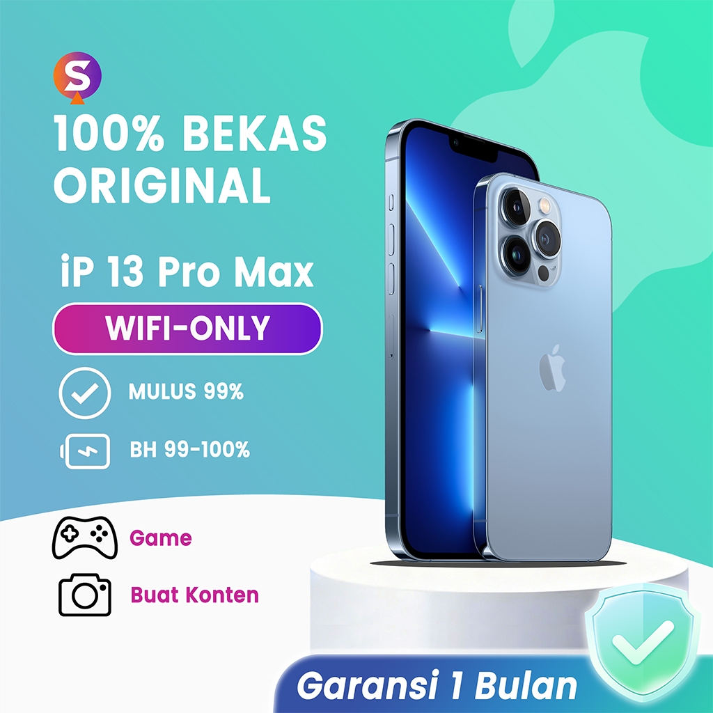 iPhone 13 PRO MAX WiFi ONLY 128GB/256GB/512GB Second Original Inter HP ke 2 Baru 99% Foto/Live/Game