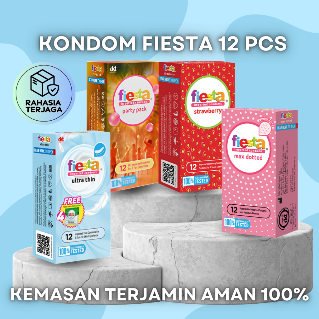 Kondom FIESTA Polos Lebih Tipis dan Bergerigi Maksimal - Original Condom Impor