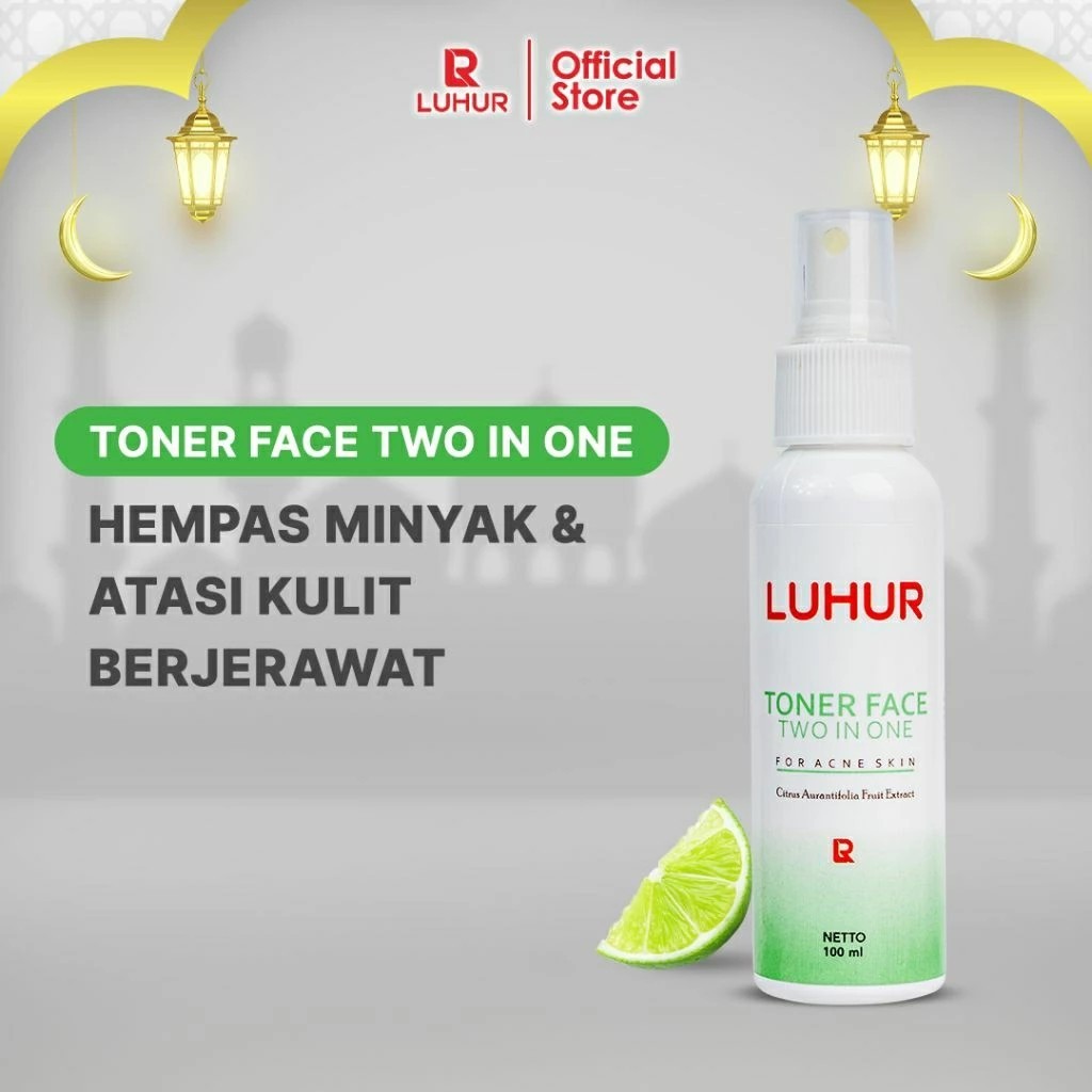 LUHUR Toner Face Two In One BPOM Pembersih Kulit Wajah Berjerawat Bruntusan BuMil BuSui