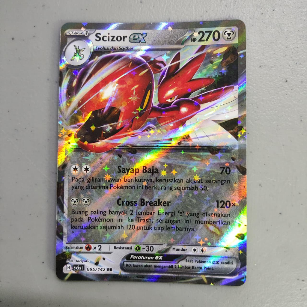 Pokemon Indo Scizor EX 095/142 RR FOIL