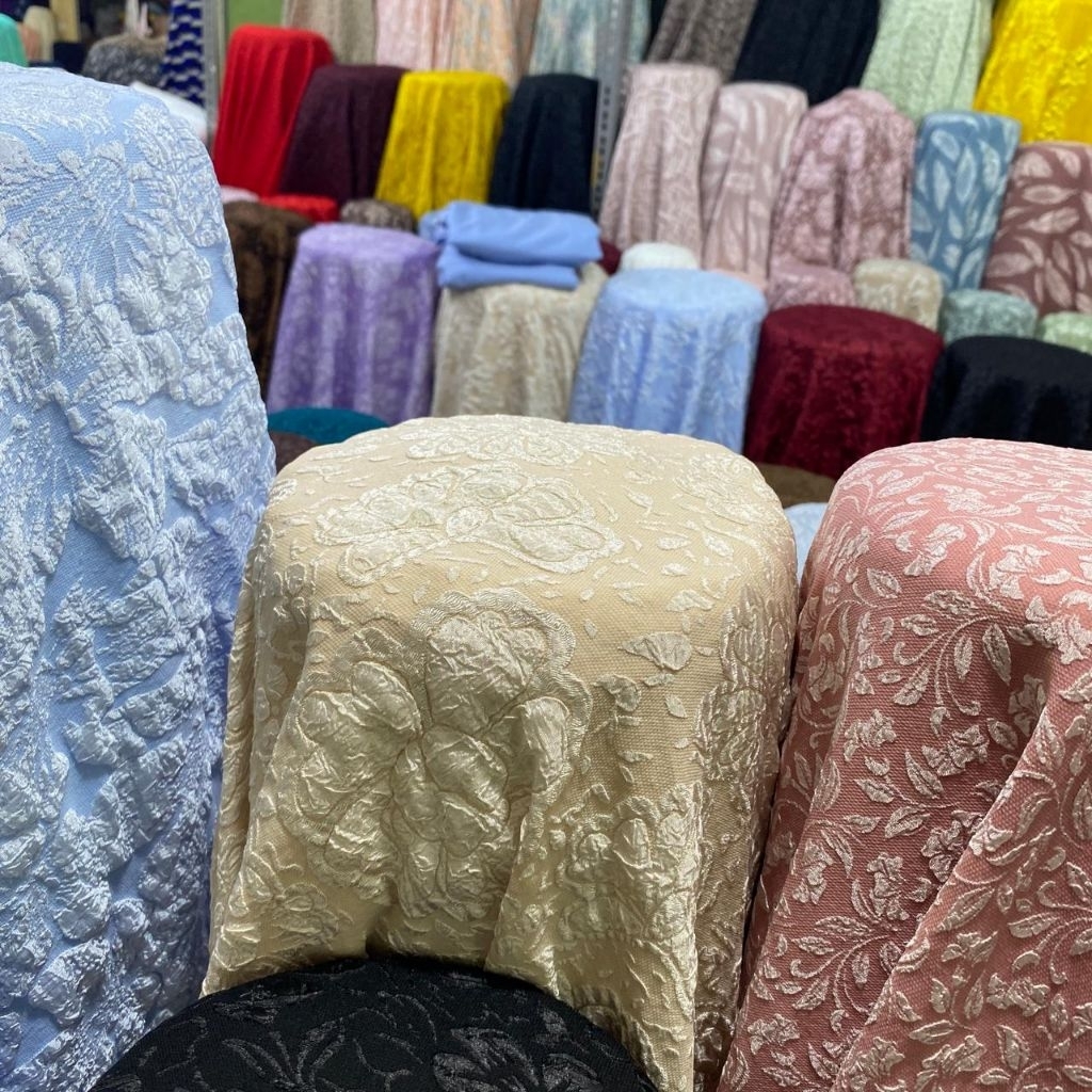 NEW PROMOMURAH BAHAN KAIN JAGUARD EMBOSS MOTIF PREMIUM//KAIN JAGUARD EMBOSS MOTIF TERBARU HIGH QUALI