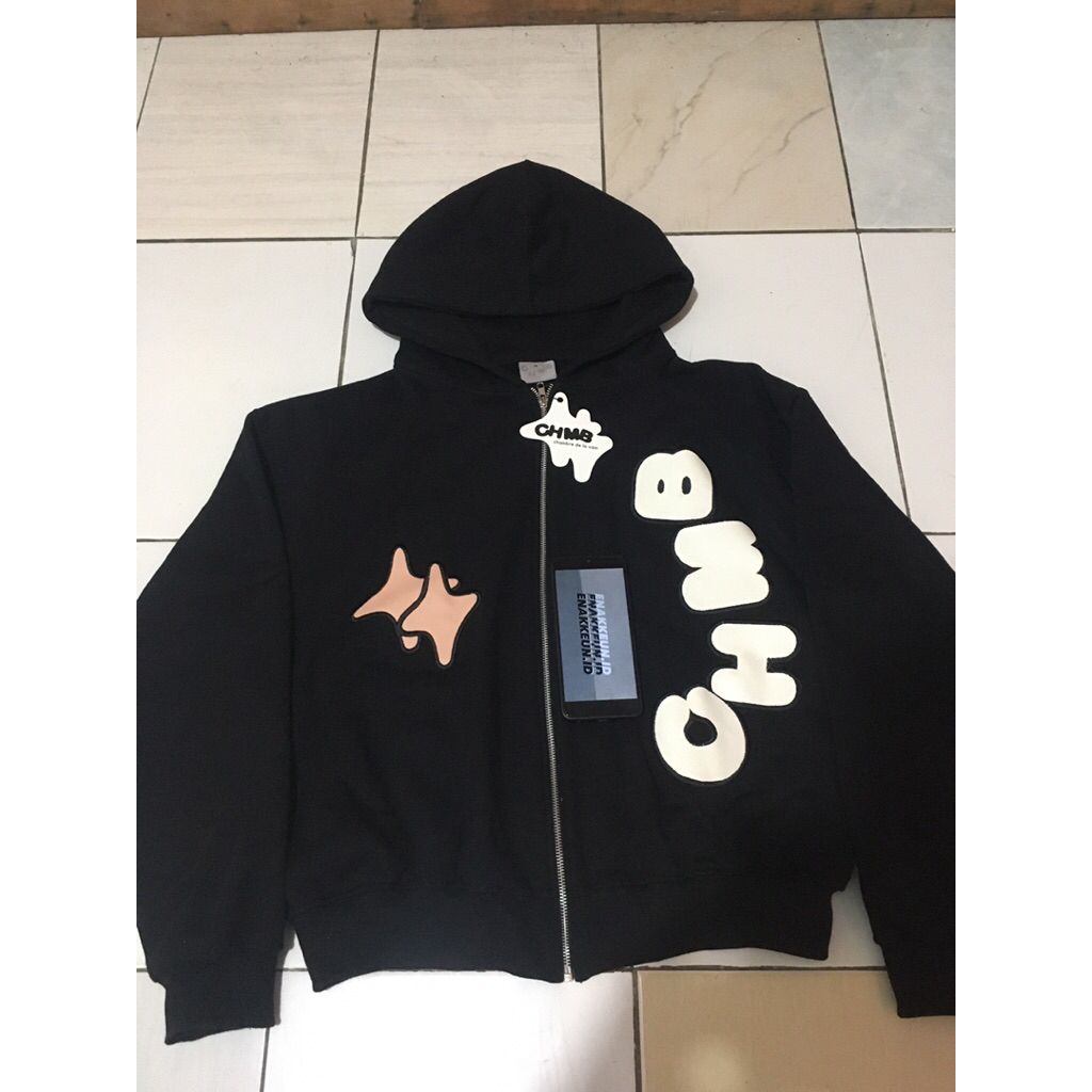 CHMB SENSASIONAL ZIPPER HOODIE BLACK BOXY