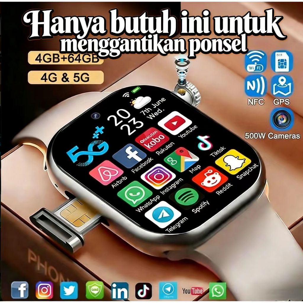 M16 Ultra Smartwatch - Sistem Android Full Fit. Dukung Download Semua Aplikasi di Play Store, Sepert