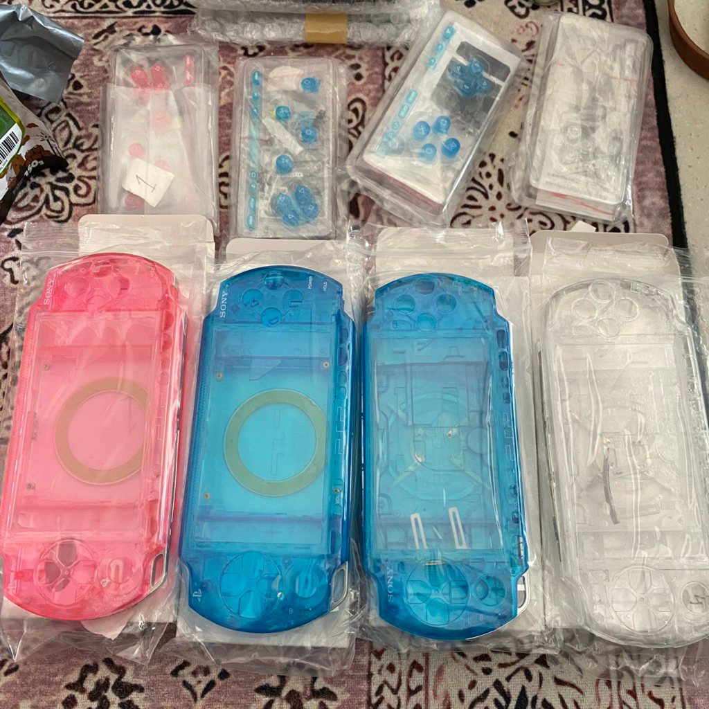 casing psp 1000 3000 transparant crystal blue white red