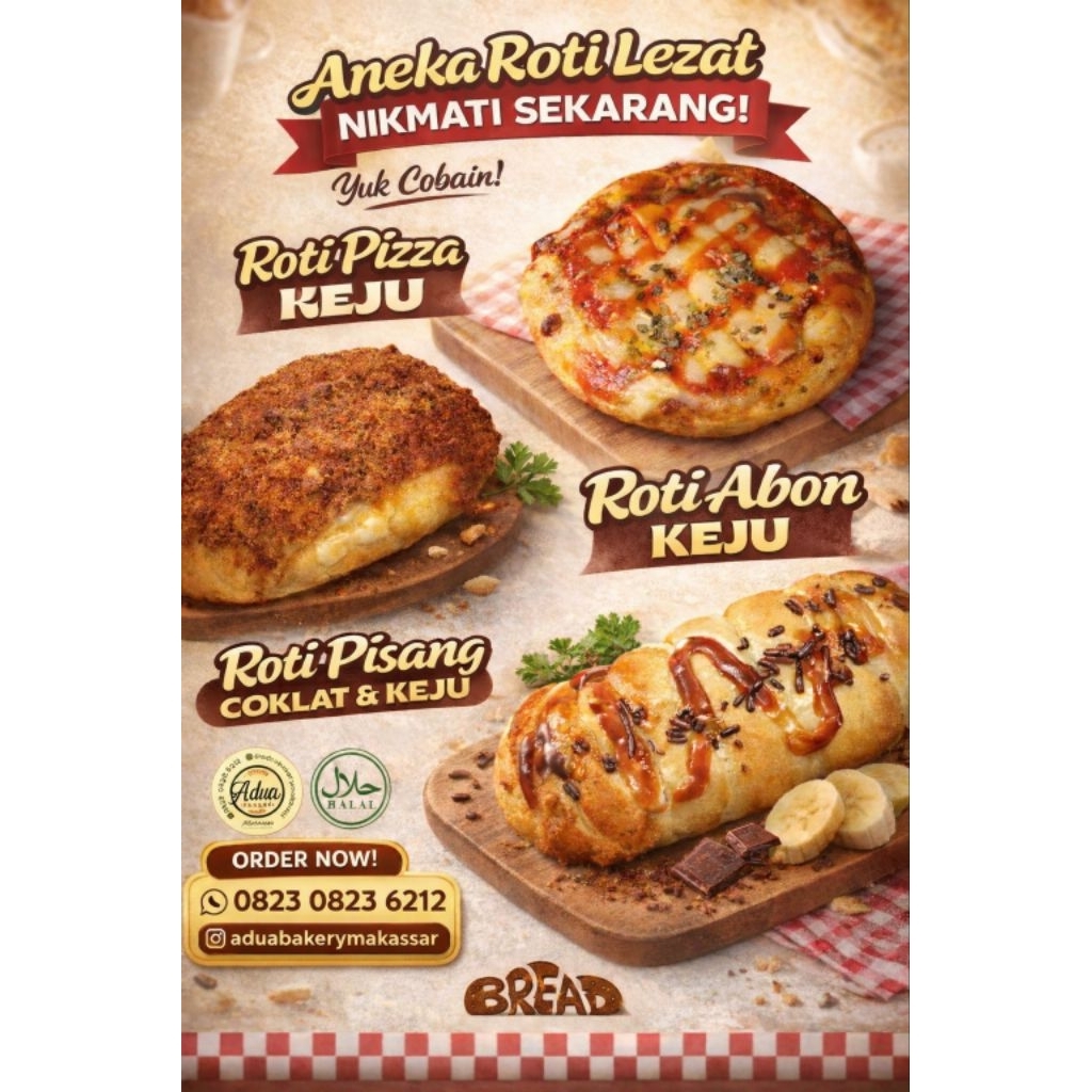 ROTI VARIAN LENGKAP (OWNER ADUA BAKERY MAKASSAR)