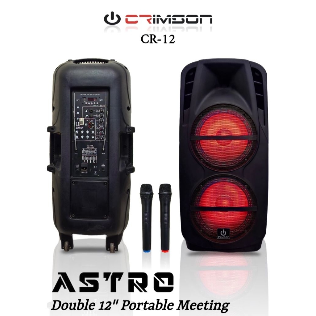 Speaker Portable Wireless Crimson 12 Inch DOUBLE Series CR-12 ASTRO / CR-12 AURORA