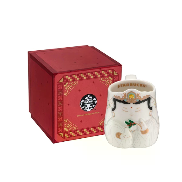 Mug Starbucks Pray for Free (Guanyin Pusa/Guanyin) 3 OZ | Mug Keramik Karakter Tahun China | Mug Gif