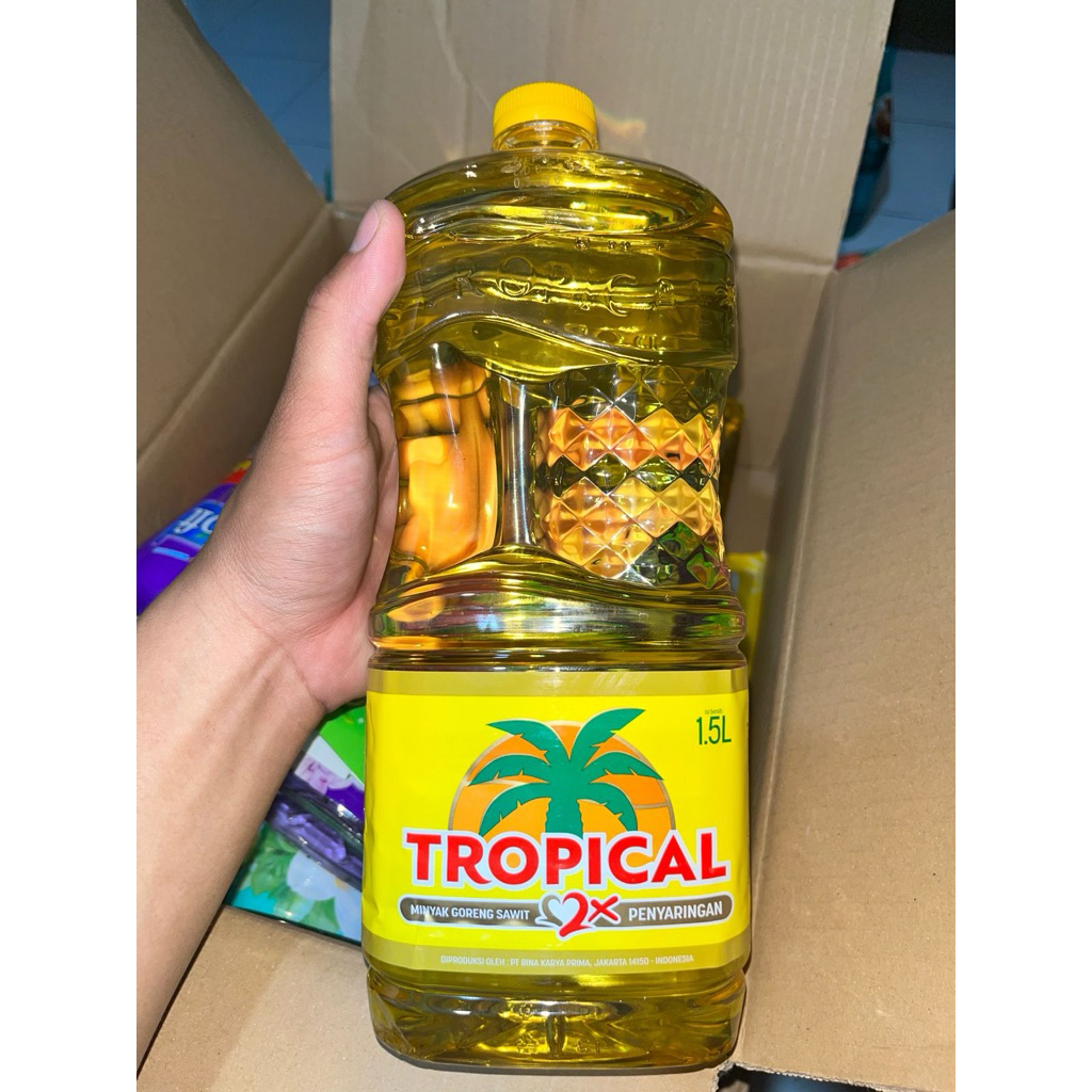 Tropical Minyak Goreng Kelapa Sawit 1.5L - Dua Kali Penyaringan, Asam Lemak Tak Jenuh, Kemasan Prakt